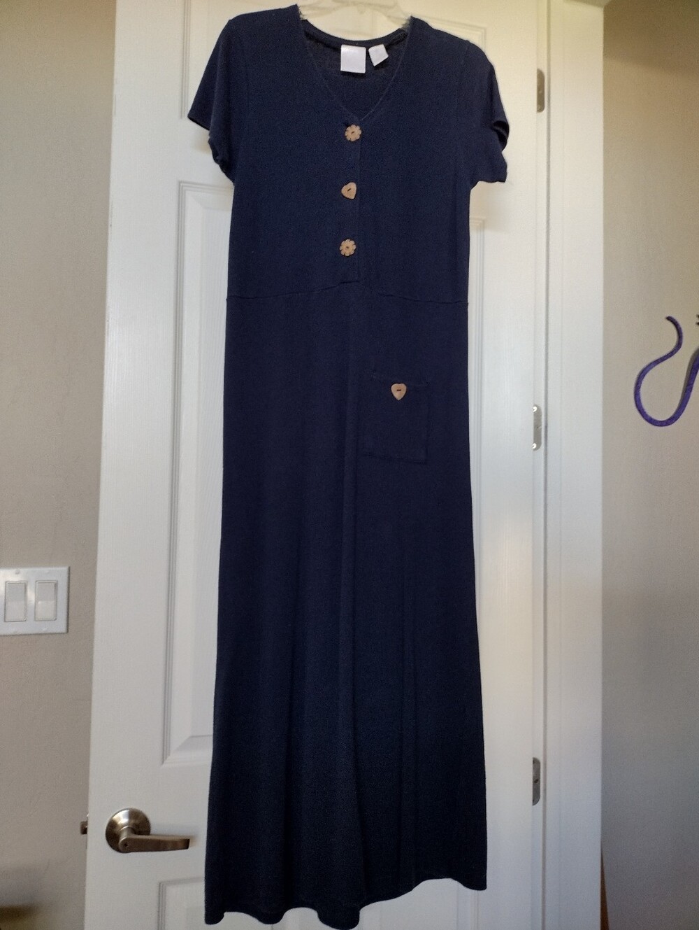 Christopher & Banks Navy Long Linen Cotton Dress Small